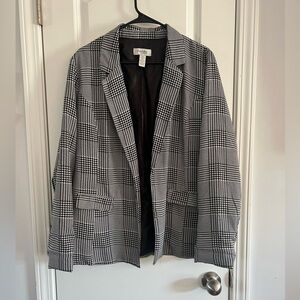 Charlotte Russe Monochrome Checkered Blazer